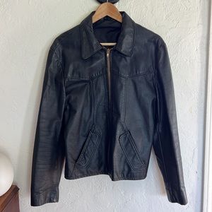 Vintage black leather jacket